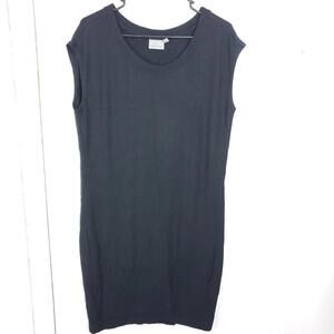 Athleta Dress Womens Small Tall Athleisure Cap Sleeve Layered Seam Hem Black